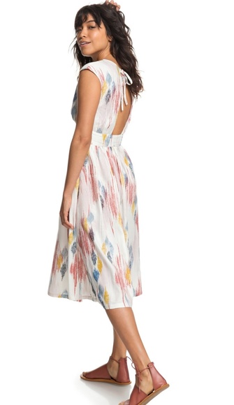 Roxy Poetic Sleeveless Midi Dress multi color 🌻 - Picture 5 of 7